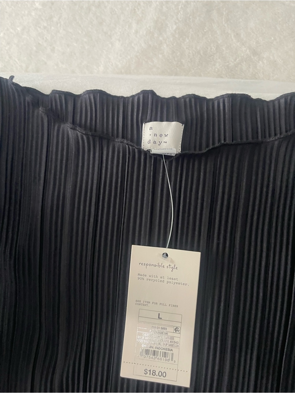 a new day Black Pleated Midi Skirt